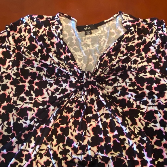 Ellos three quarter sleeve blouse with knot accent - Picture 2 of 4